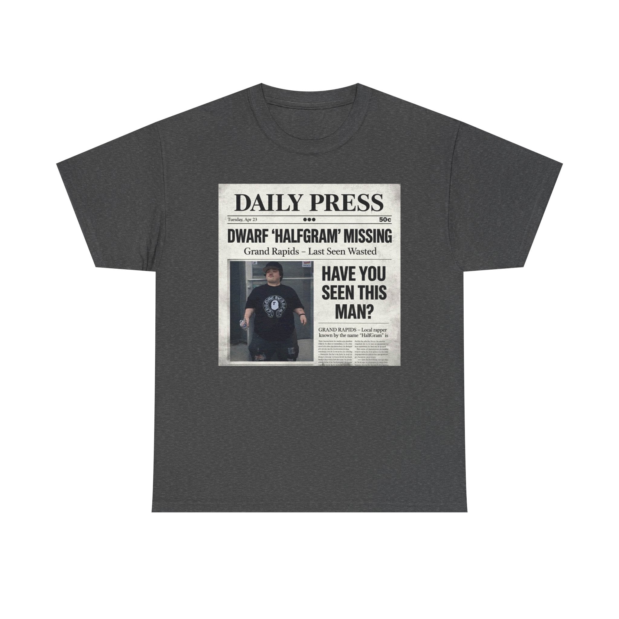 Missing Man 'Have You Seen This Man?' Newspaper Graphic T-Shirt