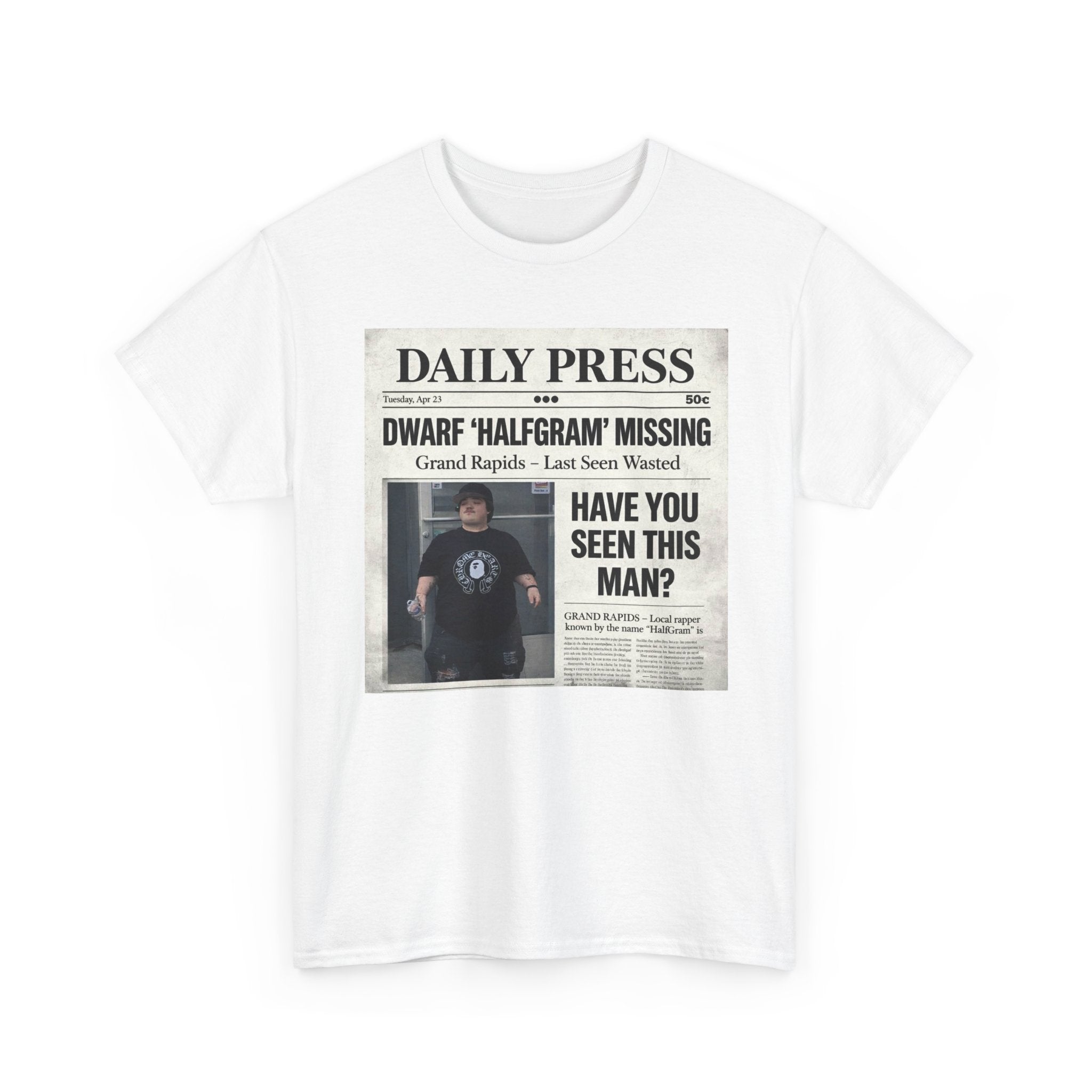 Missing Man 'Have You Seen This Man?' Newspaper Graphic T-Shirt