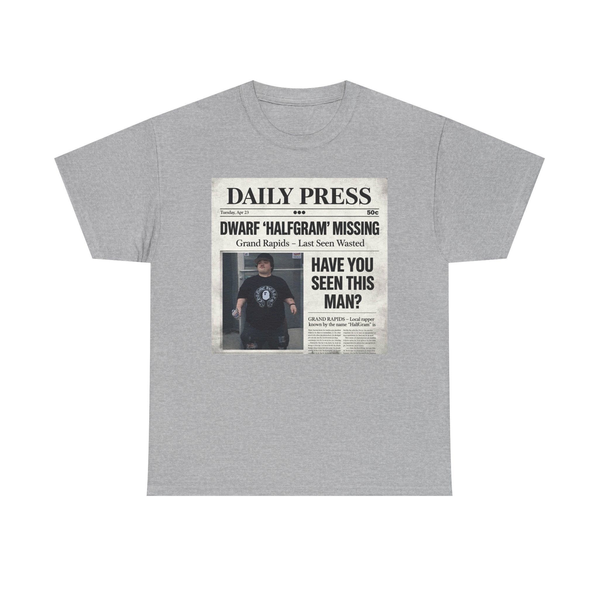 Missing Man 'Have You Seen This Man?' Newspaper Graphic T-Shirt