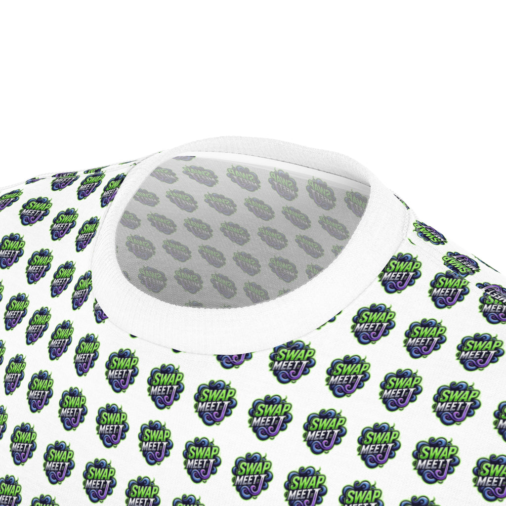 All-Over Green Earth Pattern Tee — Eco Globe Print T-Shirt