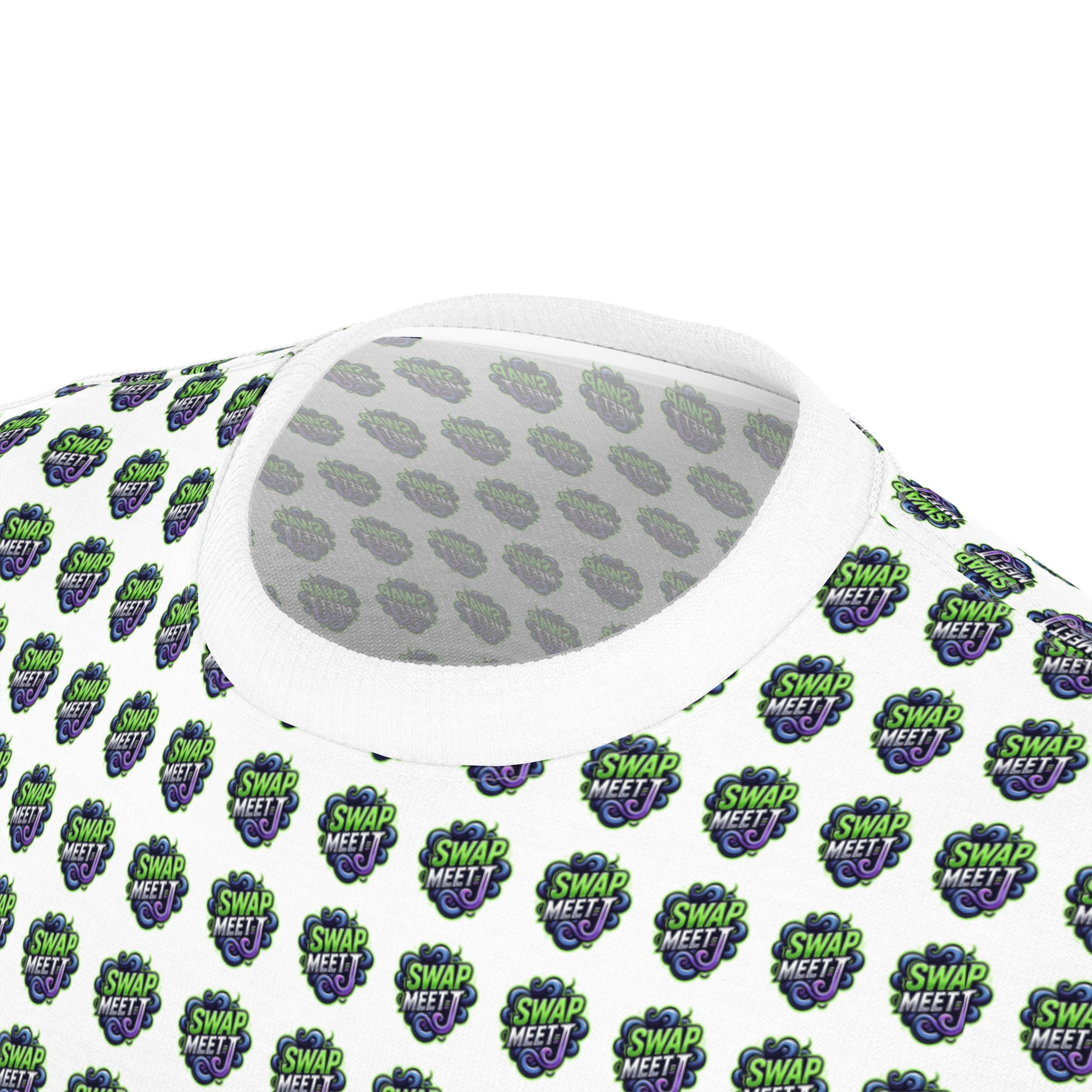 All-Over Green Earth Pattern Tee — Eco Globe Print T-Shirt