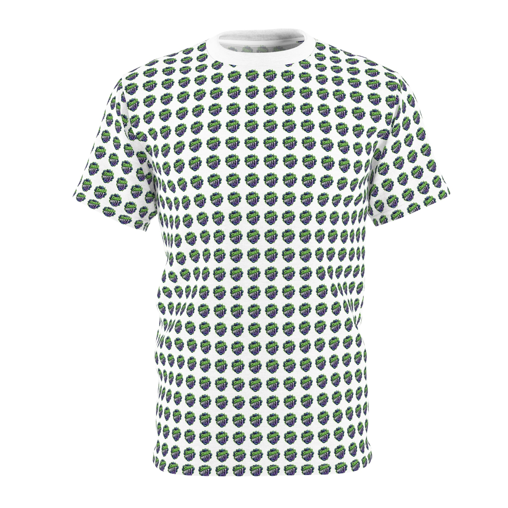 All-Over Green Earth Pattern Tee — Eco Globe Print T-Shirt