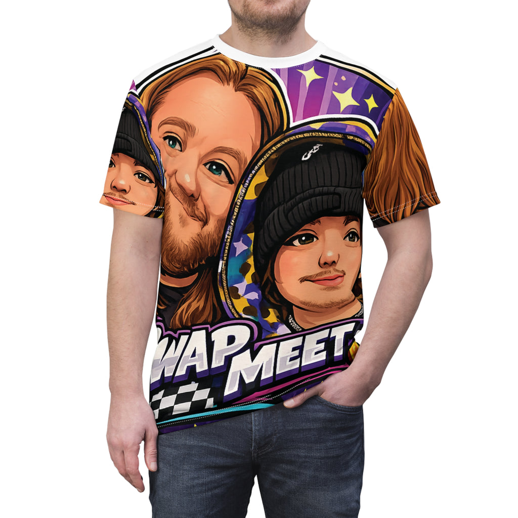 Swap Meet Graphic Tee — Cartoon Faces All-Over Print
