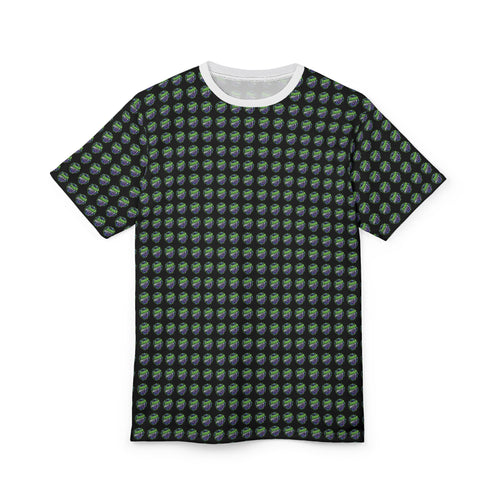 All-Over Green Earth Pattern Tee — Eco Globe AOP T-Shirt