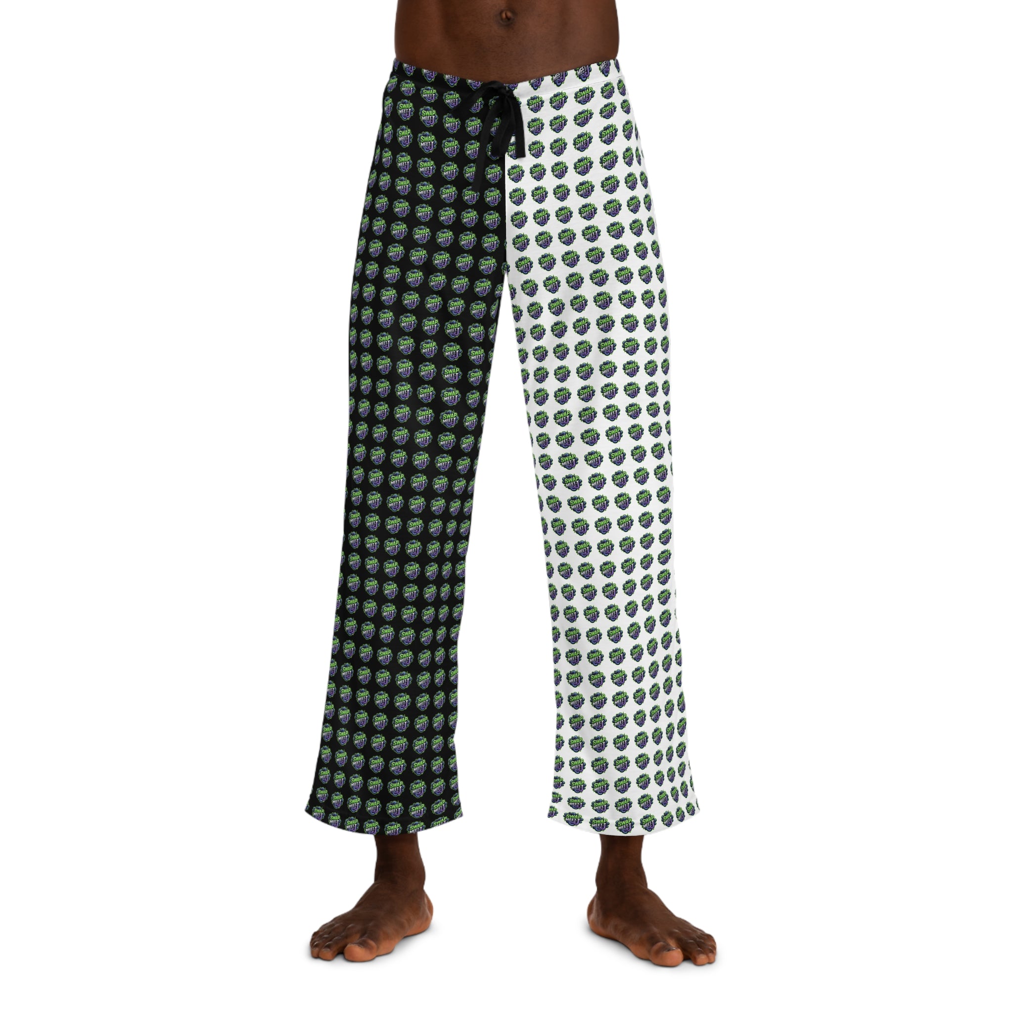 Split-Color Alien Pattern Pajama Pants