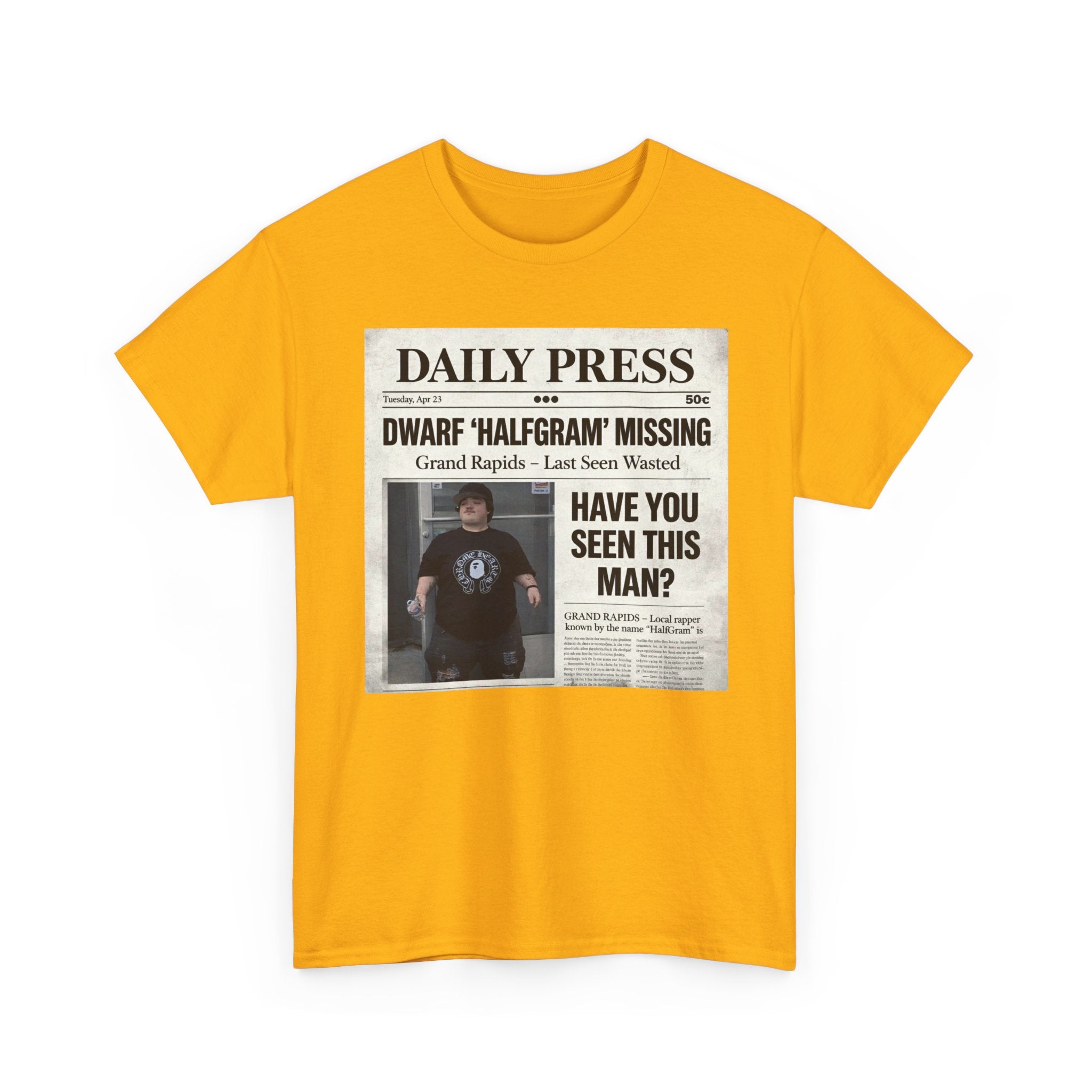 Missing Man 'Have You Seen This Man?' Newspaper Graphic T-Shirt