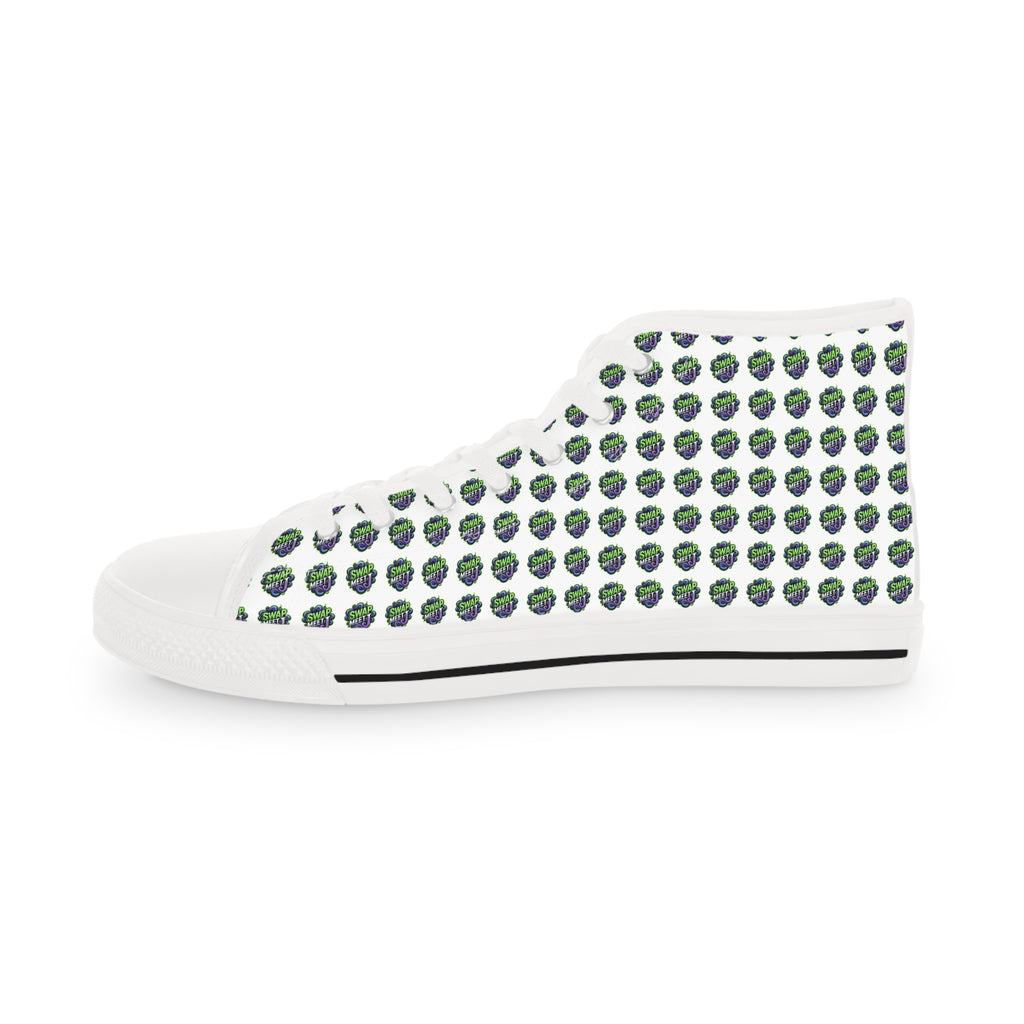 High Top Sneakers — Green Globe Dot Pattern