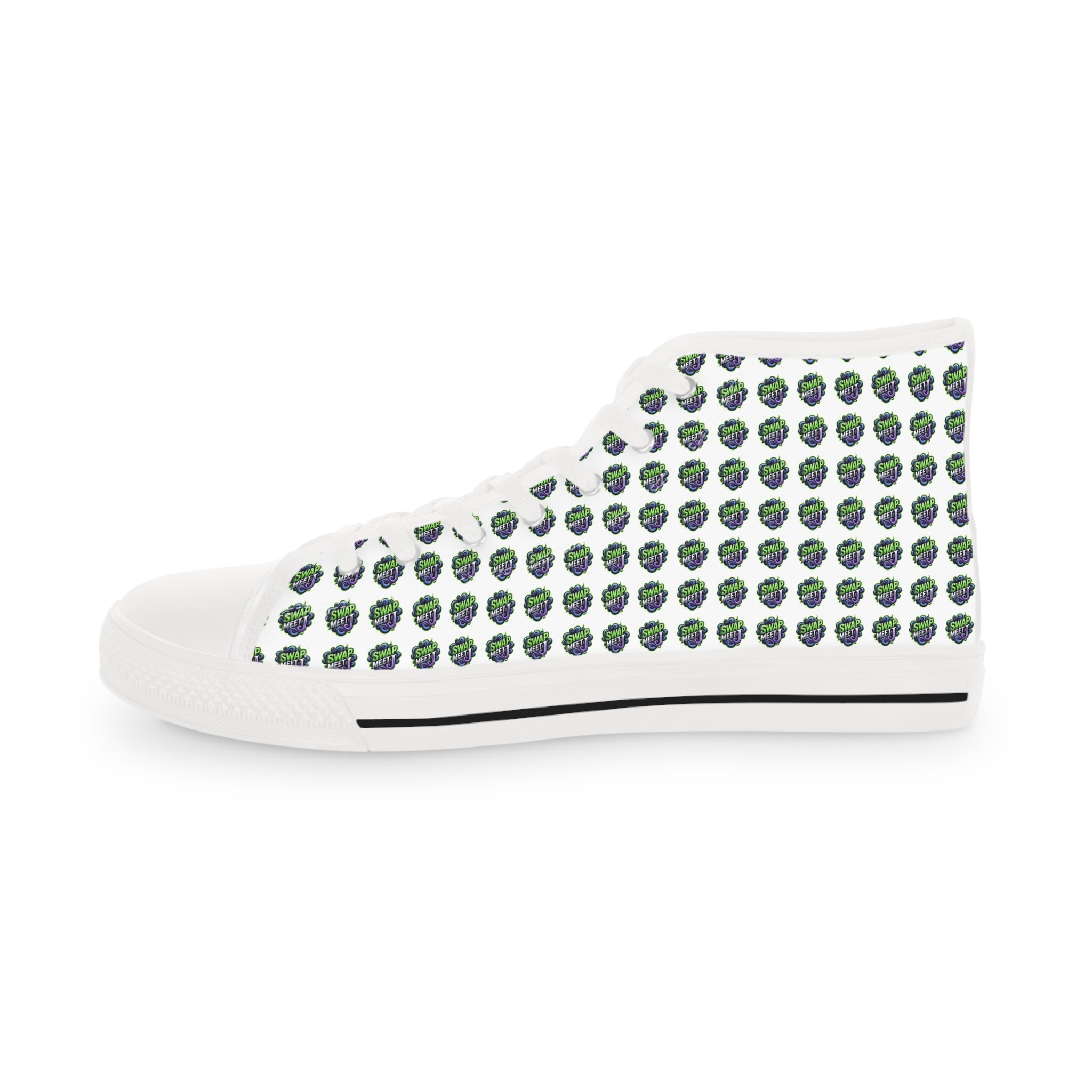 High Top Sneakers — Green Globe Dot Pattern