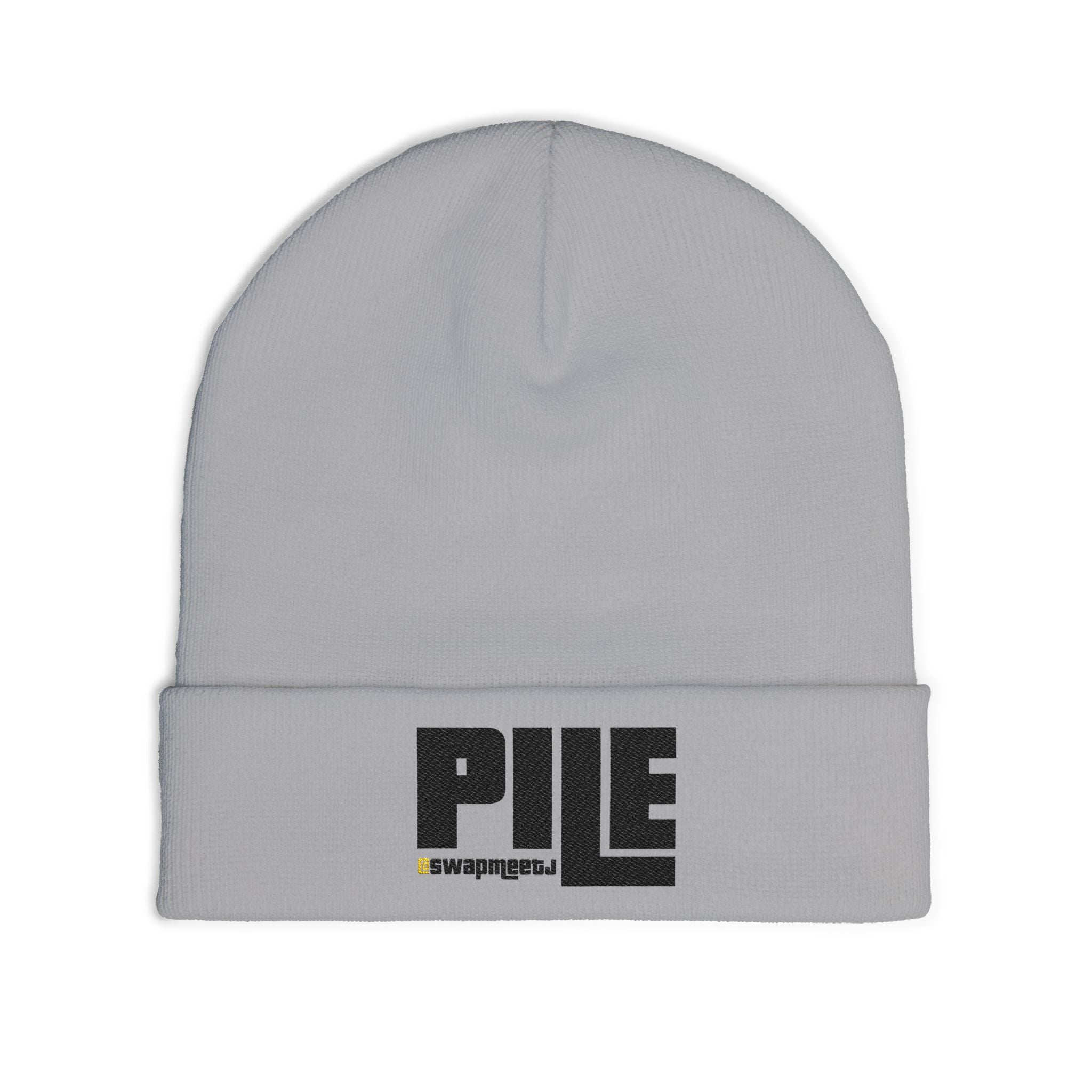 Embroidered 'PILE' Knit Beanie — Cozy Winter Beanie with Bold Logo