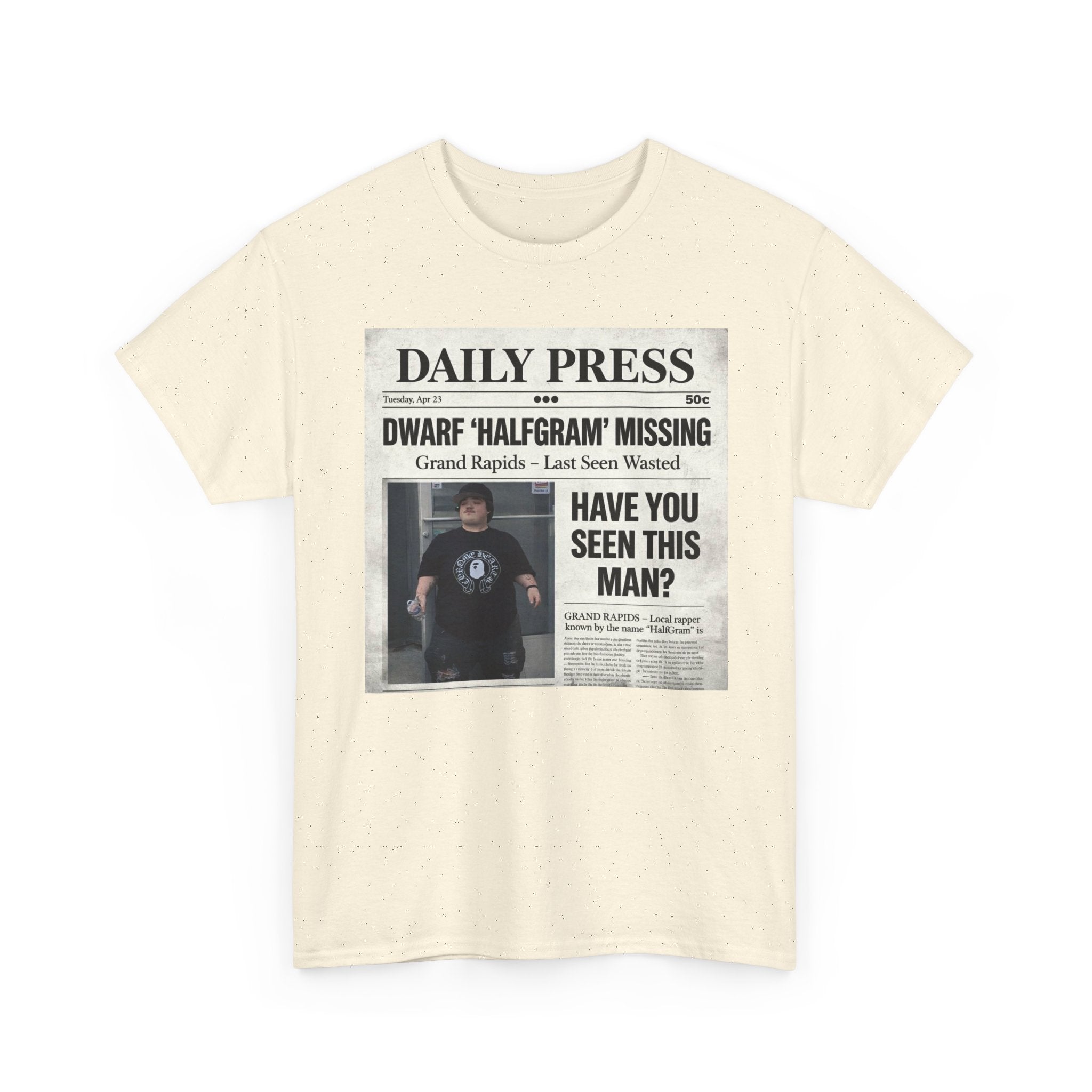 Missing Man 'Have You Seen This Man?' Newspaper Graphic T-Shirt