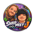 Swap Meet J Round Vinyl Sticker — Cartoon Duo Logo Sticker