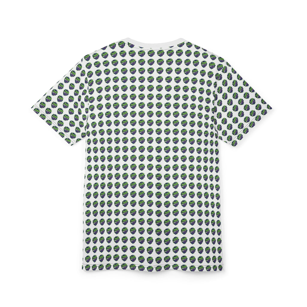 All-Over Green Earth Pattern Tee — Eco Globe Print T-Shirt