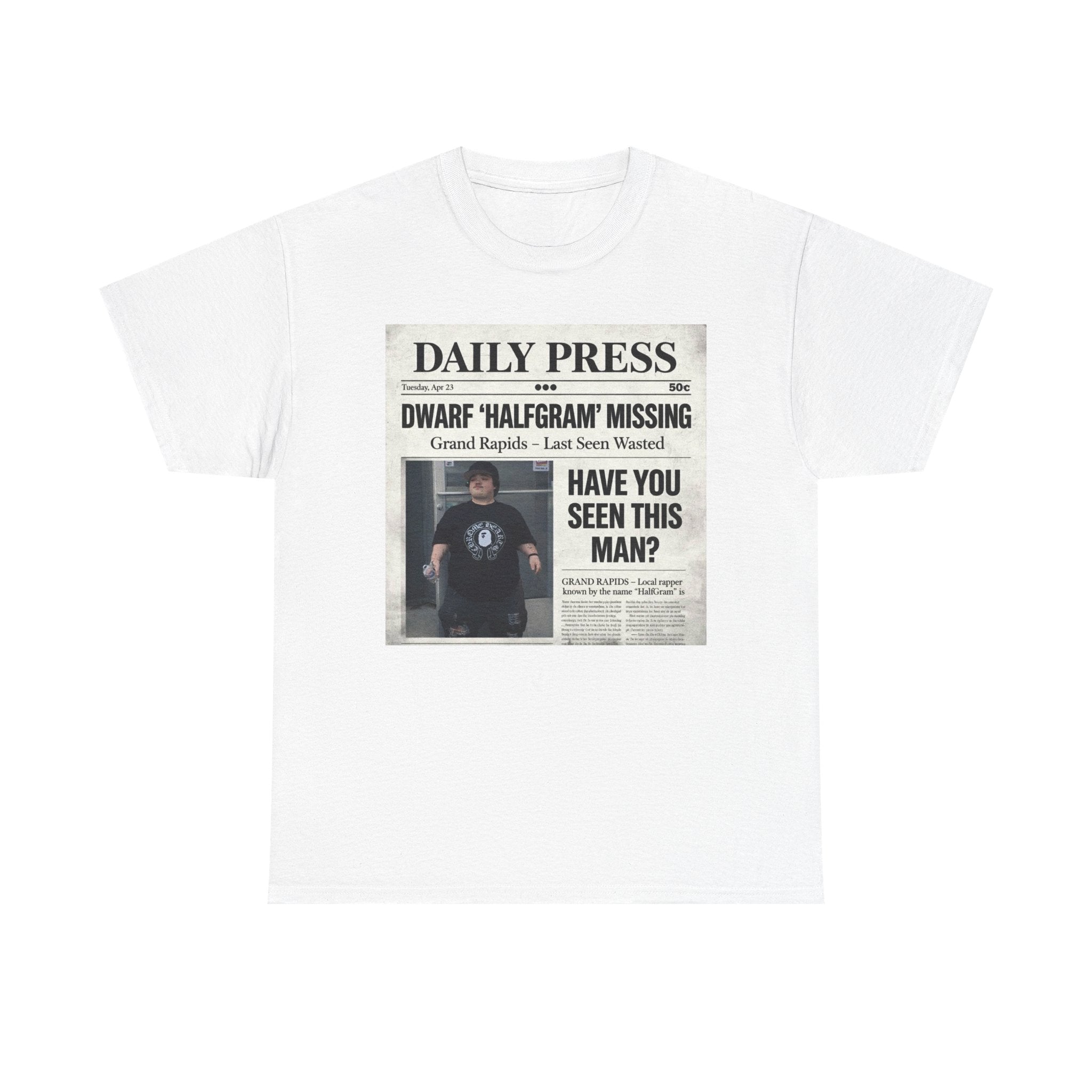 Missing Man 'Have You Seen This Man?' Newspaper Graphic T-Shirt