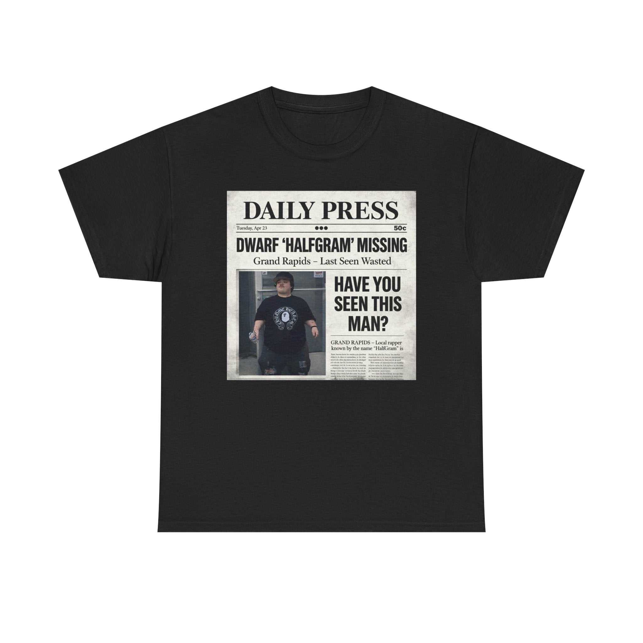 Missing Man 'Have You Seen This Man?' Newspaper Graphic T-Shirt