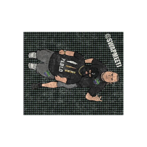 Crushed Velvet Blanket — Edgy Cartoon Duo Throw with “@SWAPMEET” & PABLO Design