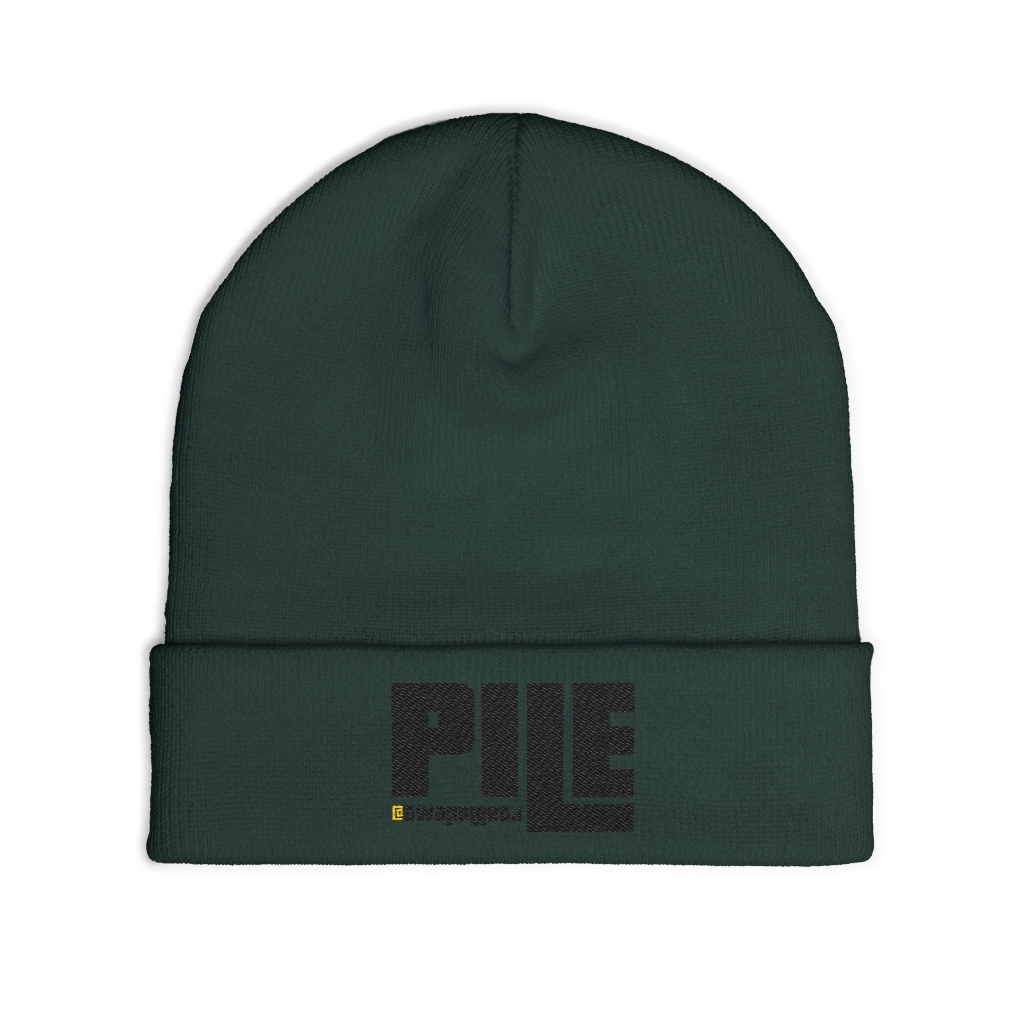 Embroidered 'PILE' Knit Beanie — Cozy Winter Beanie with Bold Logo