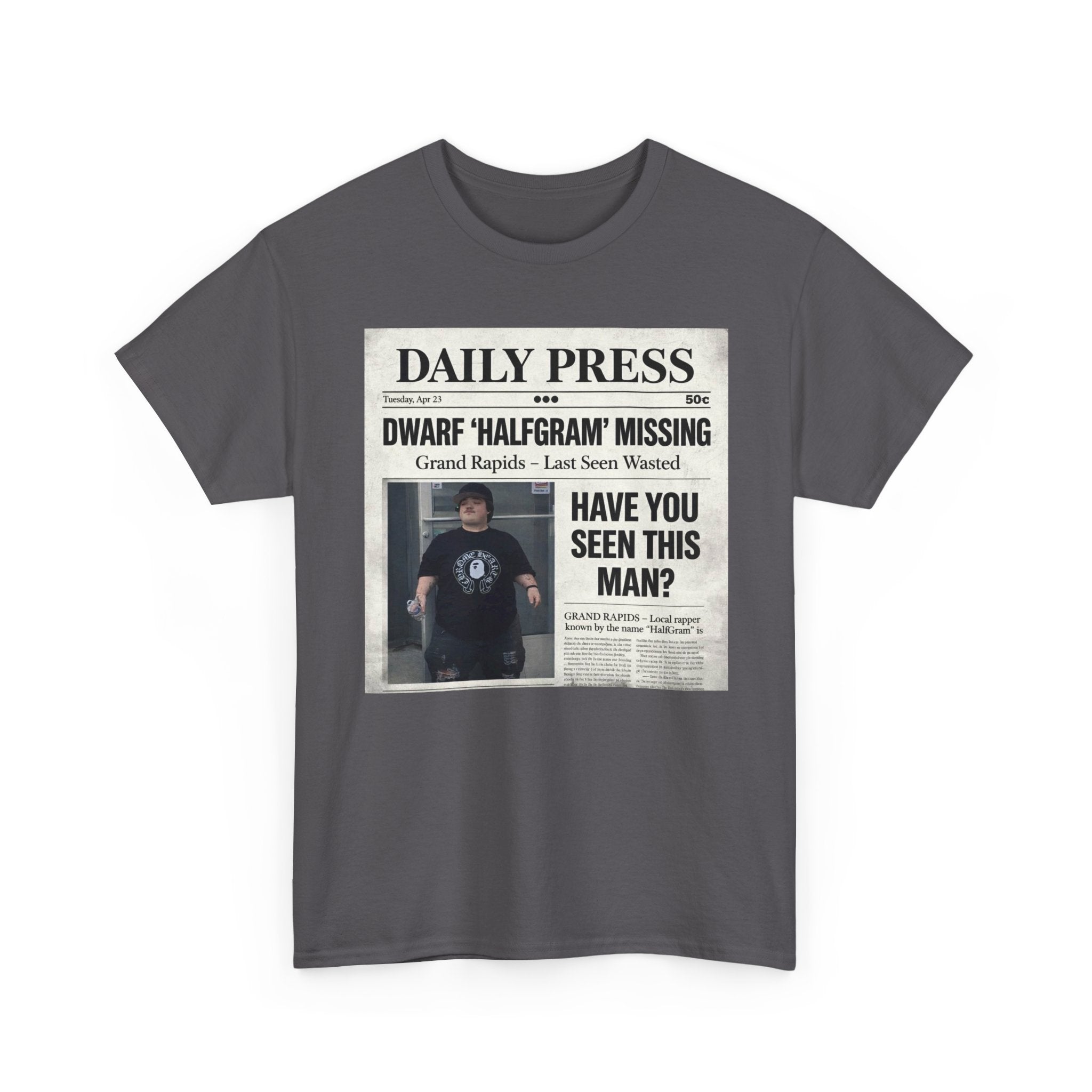 Missing Man 'Have You Seen This Man?' Newspaper Graphic T-Shirt