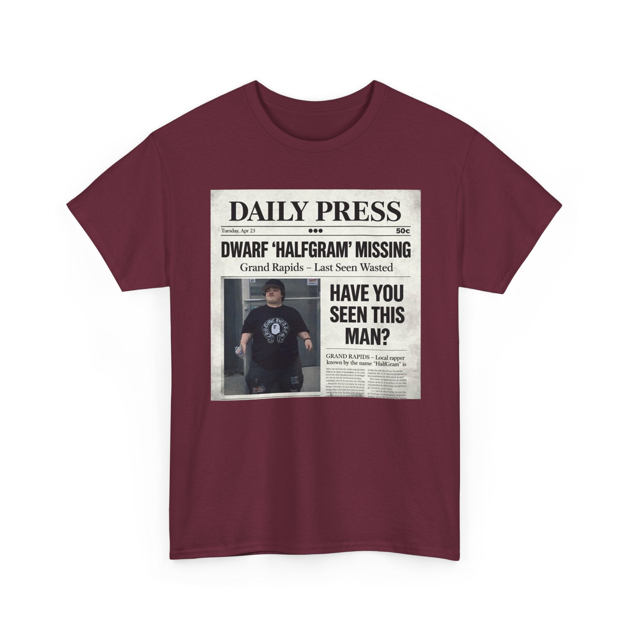 Missing Man 'Have You Seen This Man?' Newspaper Graphic T-Shirt
