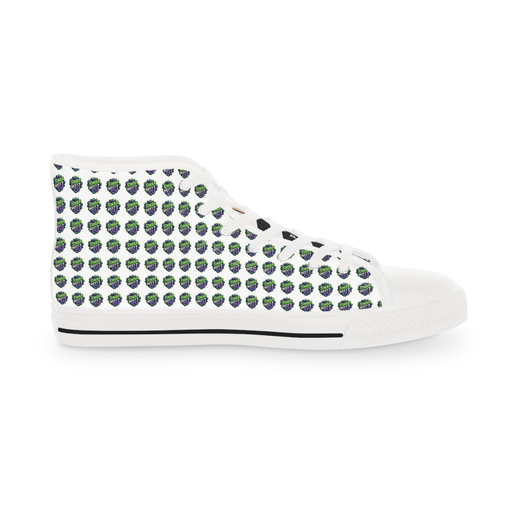 High Top Sneakers — Green Globe Dot Pattern