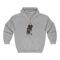 Zip Hoodie with Rebellious Cartoon Graphic — Edgy Streetwear Zip-Up
