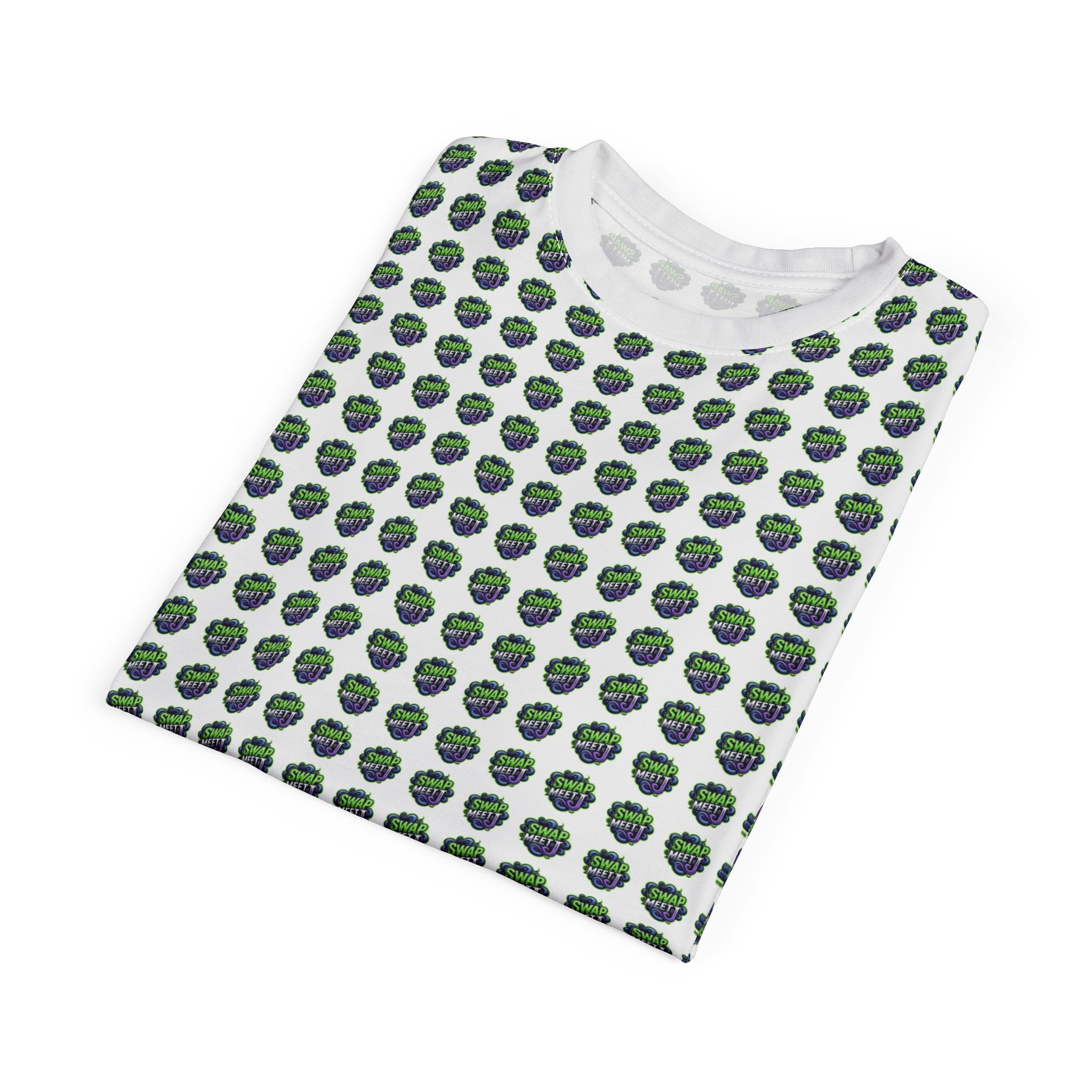 All-Over Green Earth Pattern Tee — Eco Globe Print T-Shirt