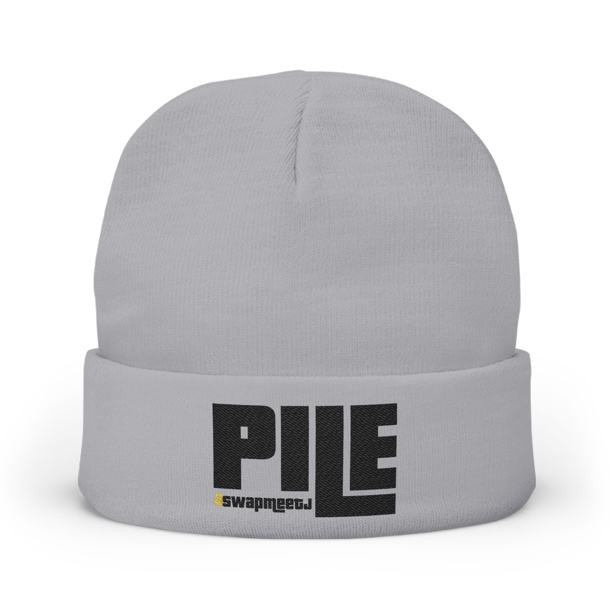 Embroidered 'PILE' Knit Beanie — Cozy Winter Beanie with Bold Logo