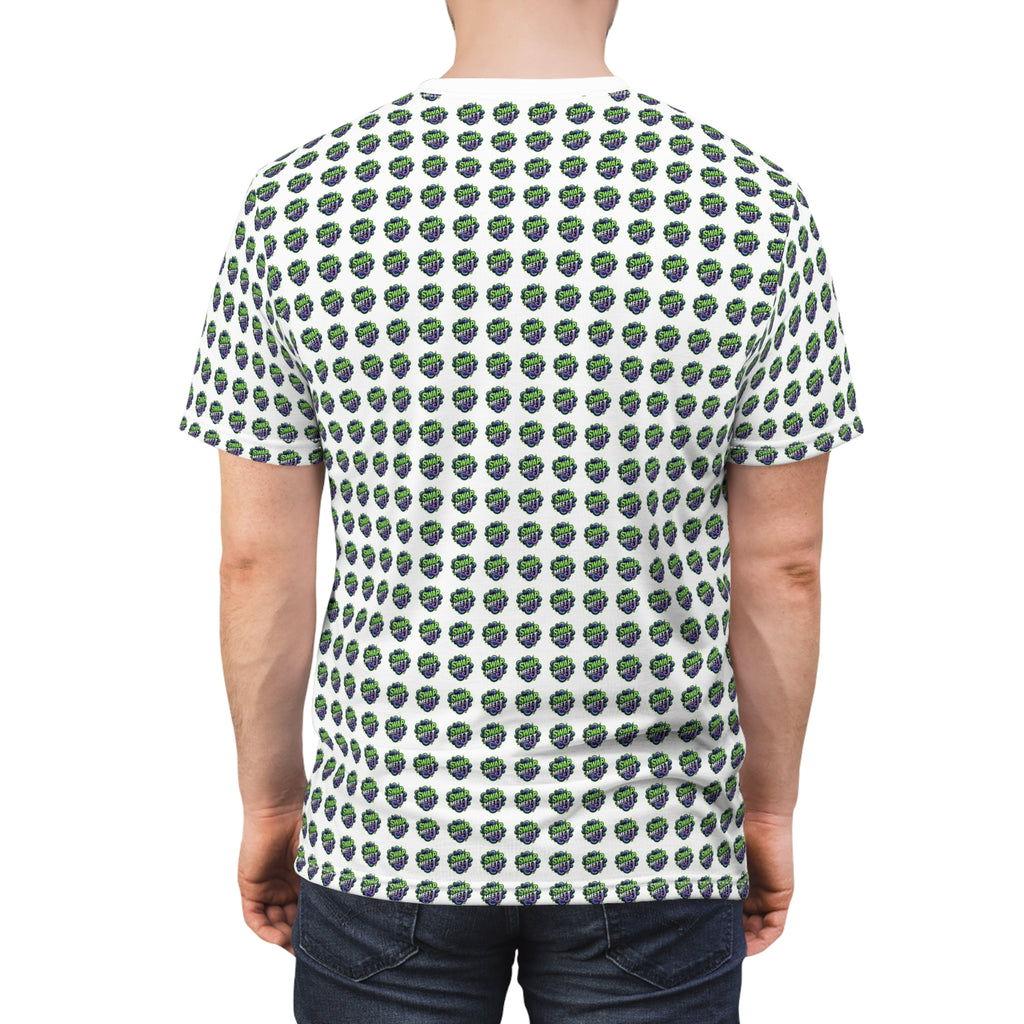All-Over Green Earth Pattern Tee — Eco Globe Print T-Shirt