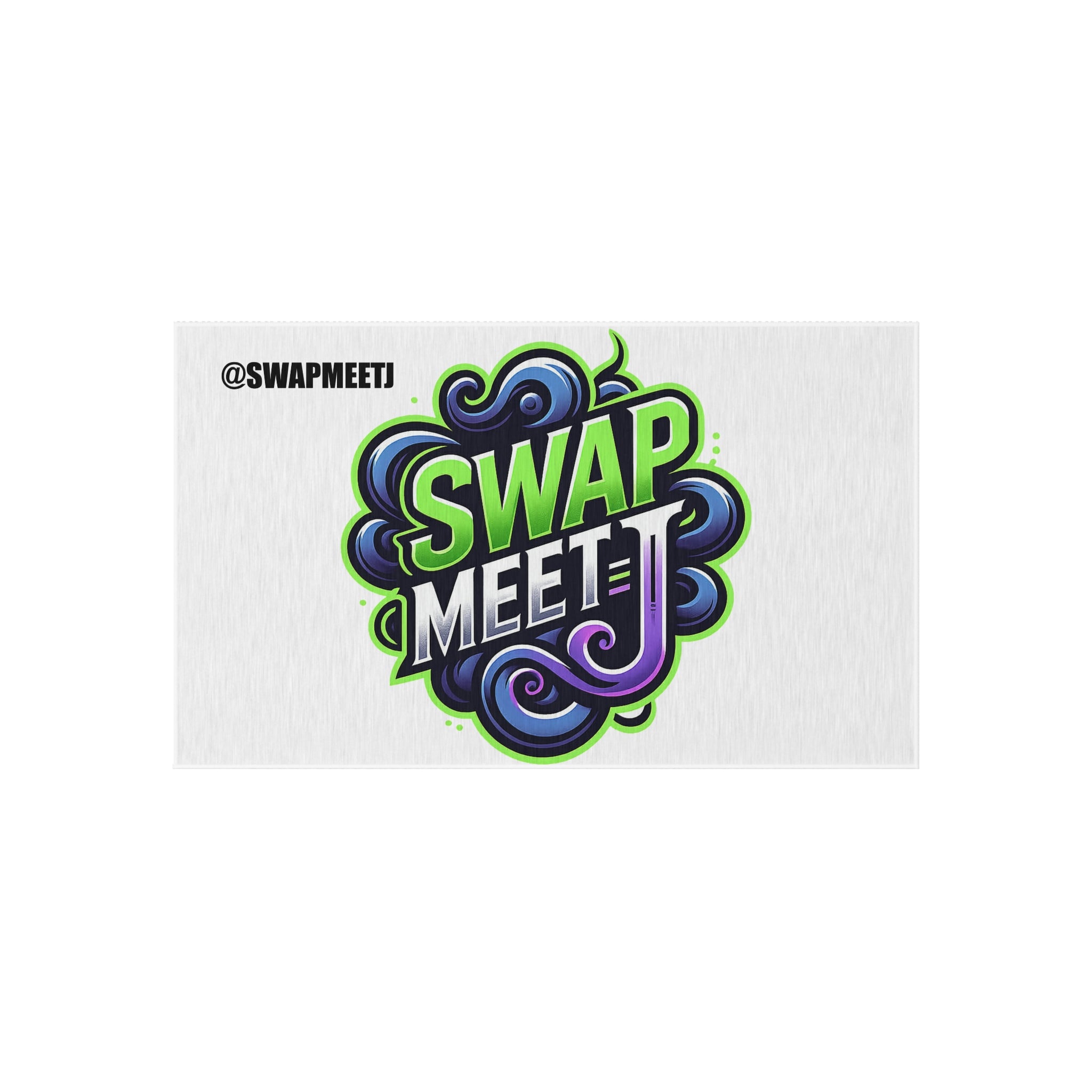 Swap Meet Graphic Outdoor Rug – Bold Neon Logo Doormat