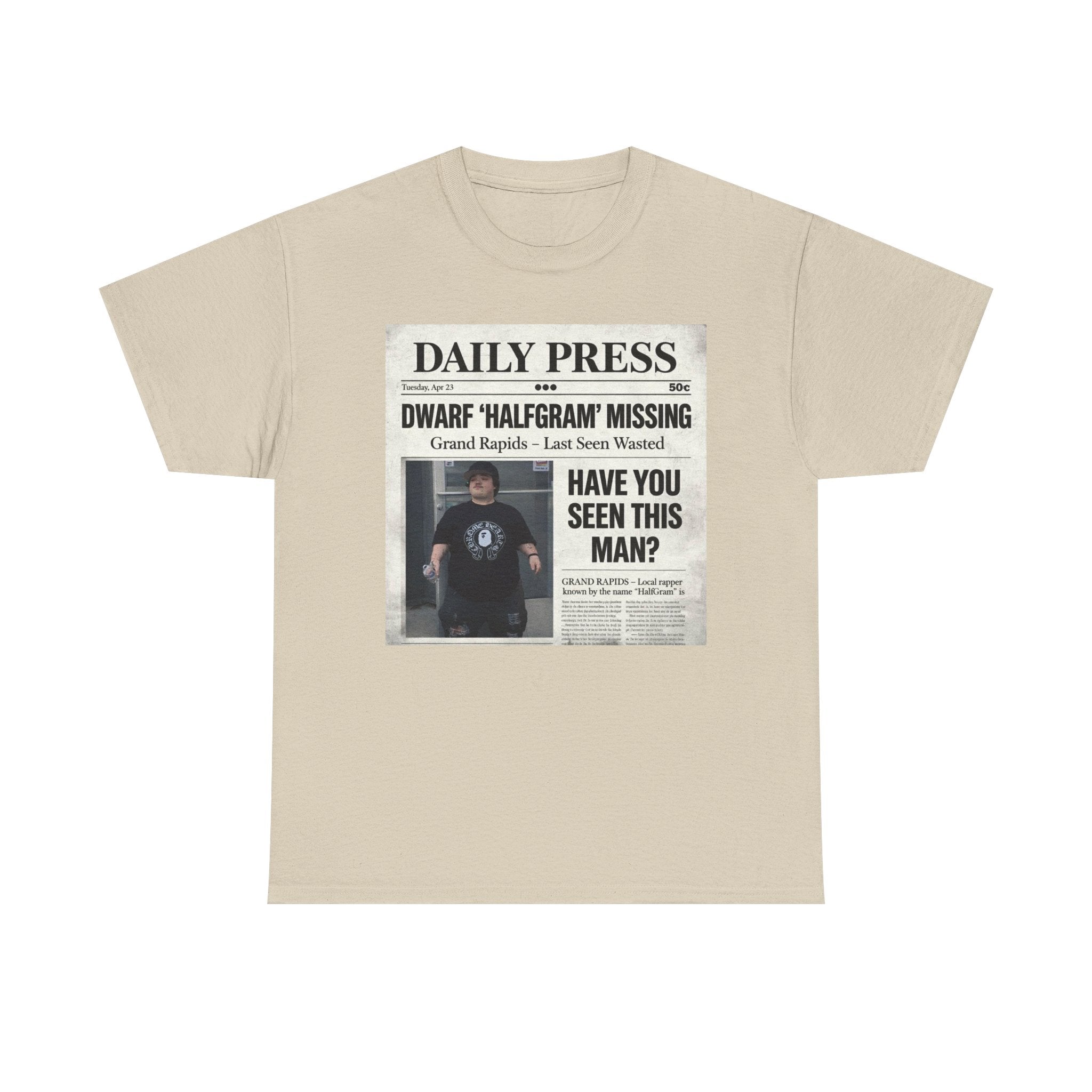 Missing Man 'Have You Seen This Man?' Newspaper Graphic T-Shirt