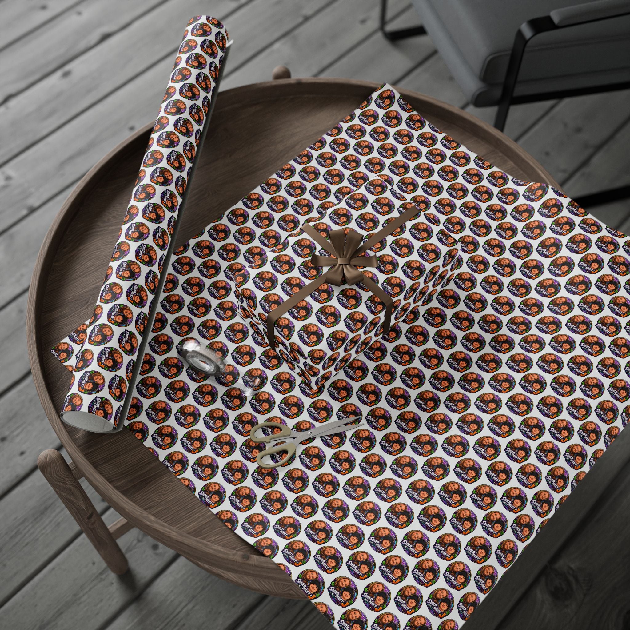 Wrapping Paper – Custom Face Portrait Pattern Gift Wrap (Personalized Photo Repeat)