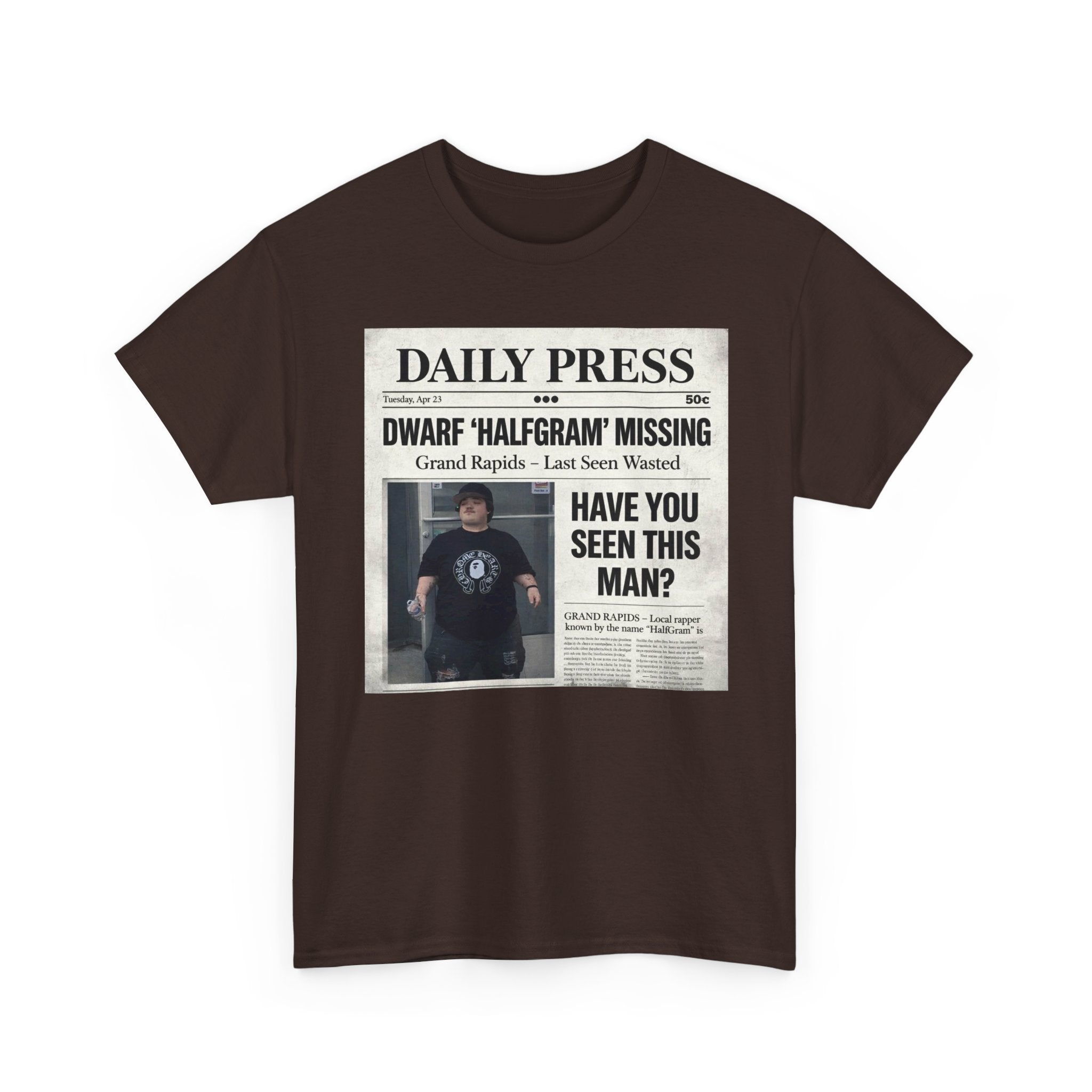 Missing Man 'Have You Seen This Man?' Newspaper Graphic T-Shirt