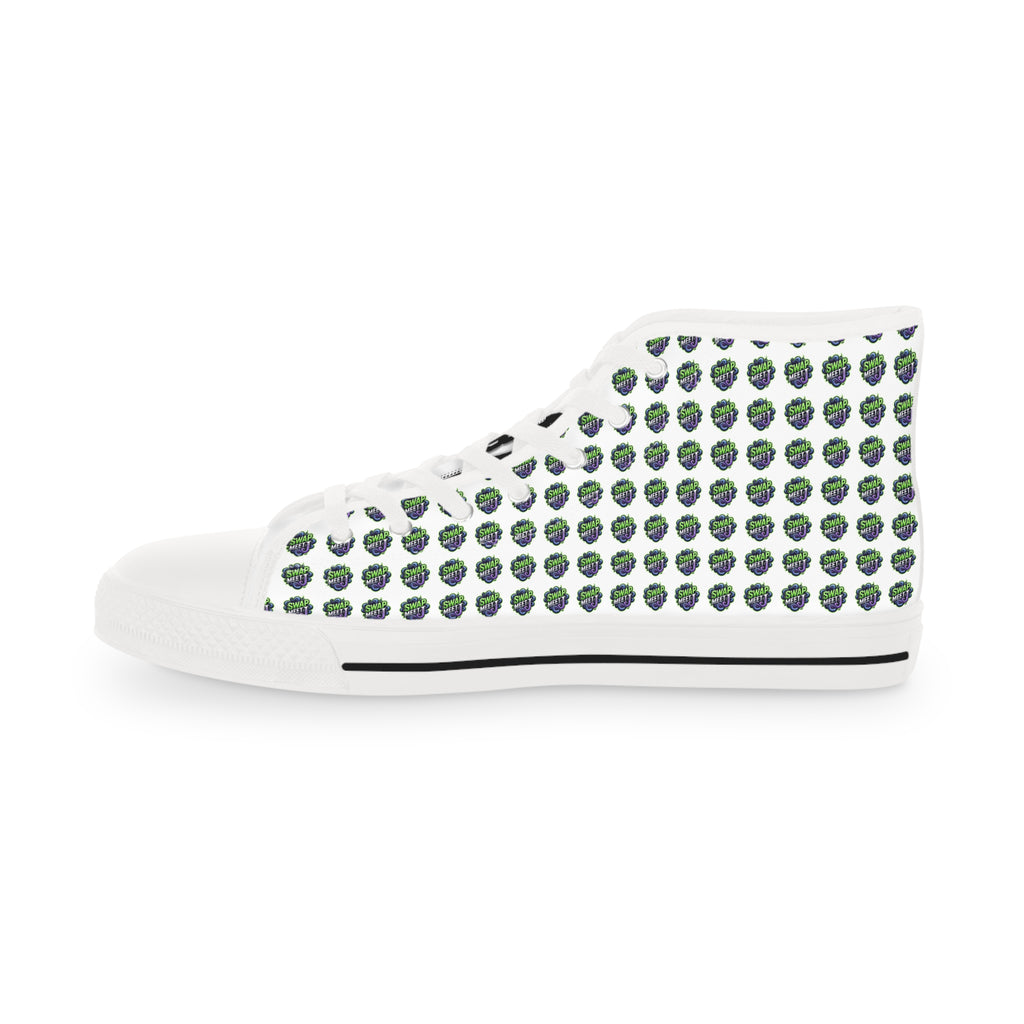 High Top Sneakers — Green Globe Dot Pattern