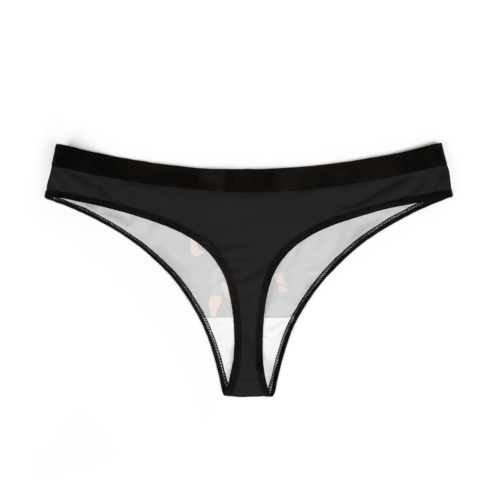 Graphic Women's Thong — Bold Black Design with Illustrated Duo (Pablo)