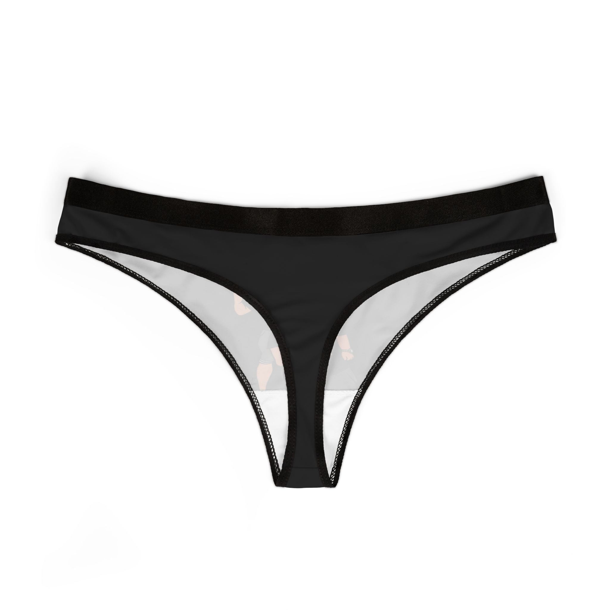 Graphic Women's Thong — Bold Black Design with Illustrated Duo (Pablo)