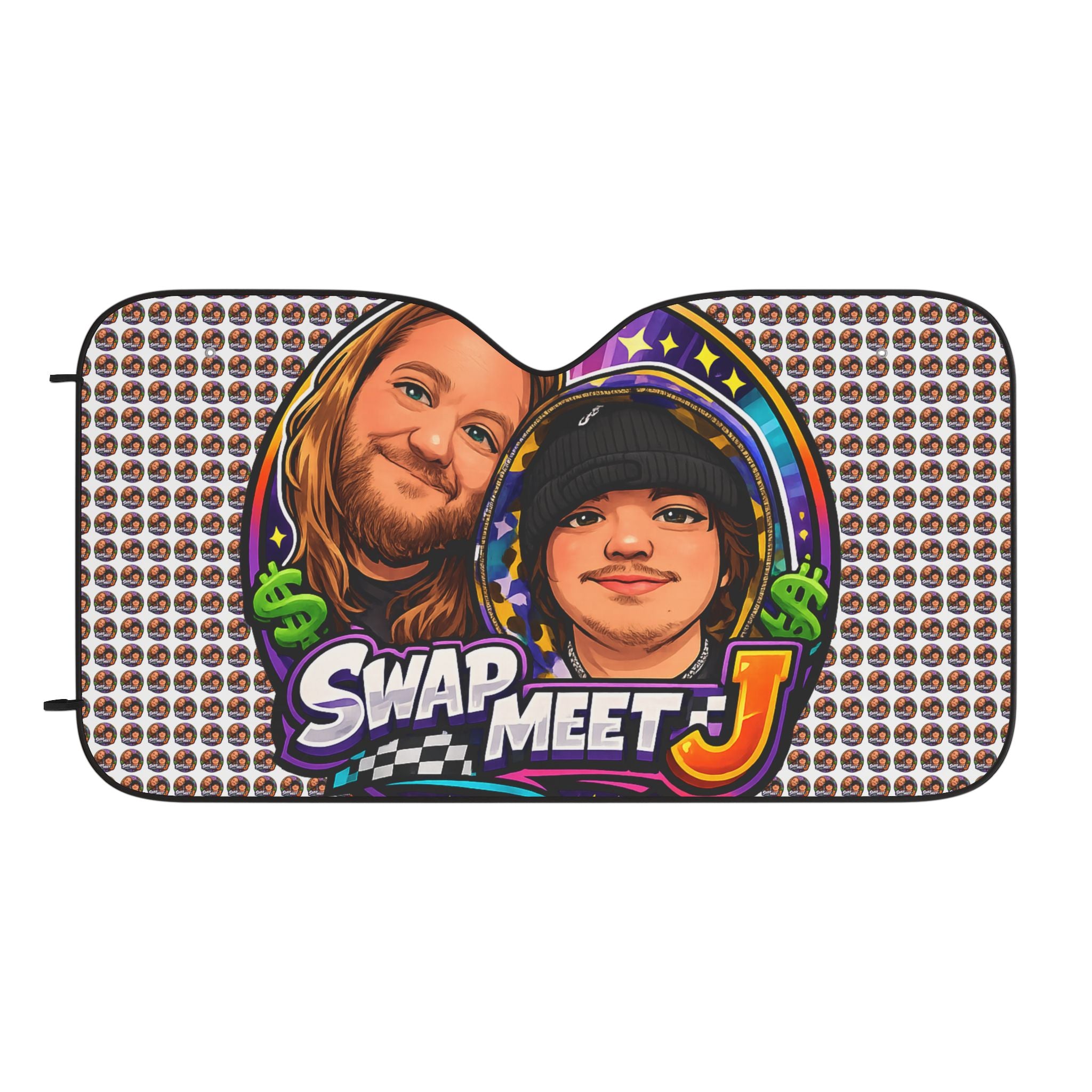 Swap Meet J Car Sunshade – Custom Cartoon Faces Windshield Shade