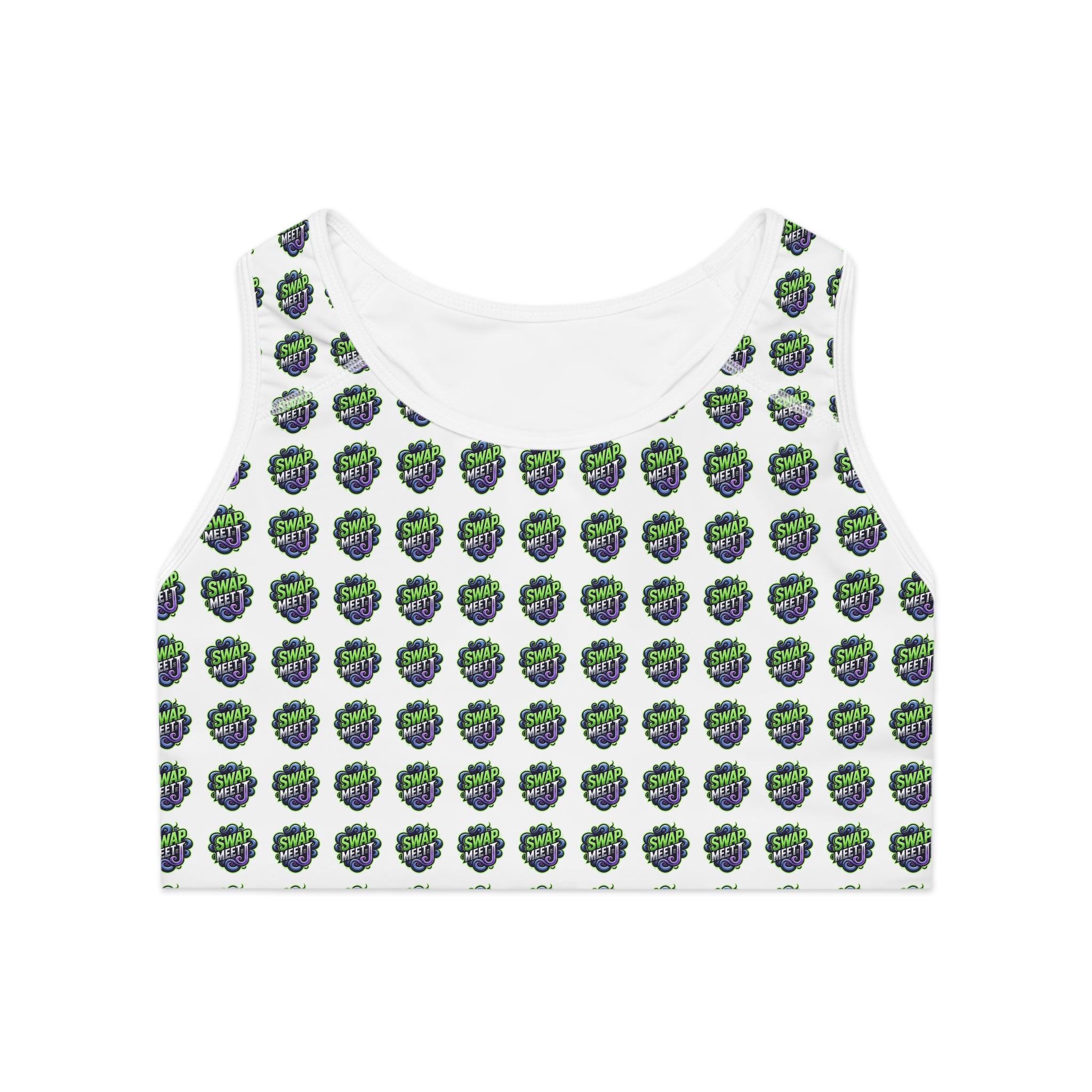 Sports Bra — Green Gamer "Game On" Patterned Activewear