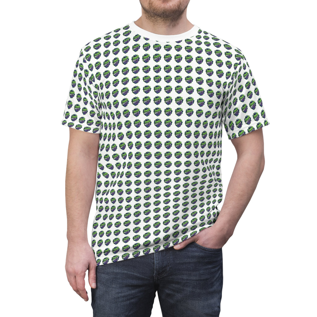 All-Over Green Earth Pattern Tee — Eco Globe Print T-Shirt