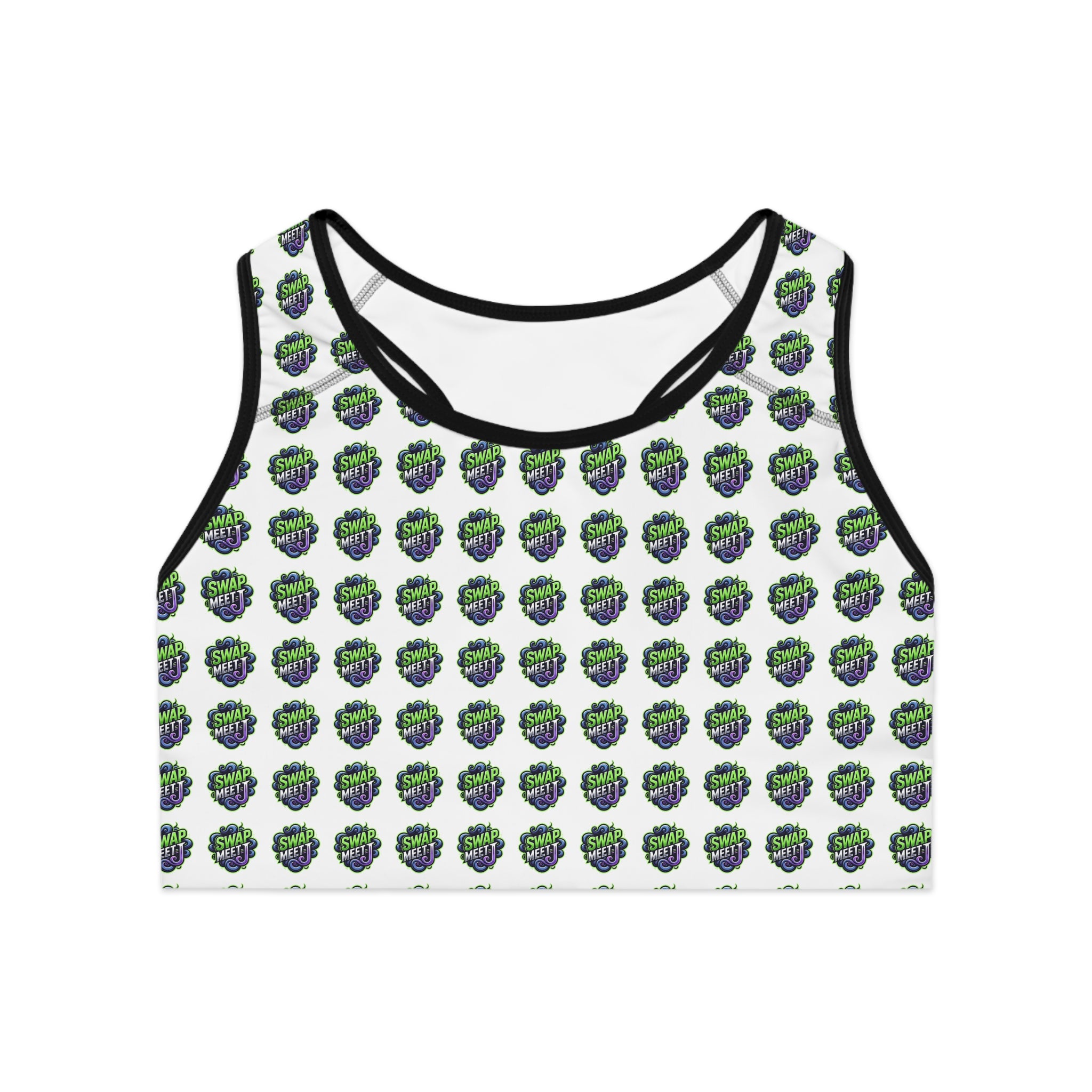 Sports Bra — Green Gamer "Game On" Patterned Activewear