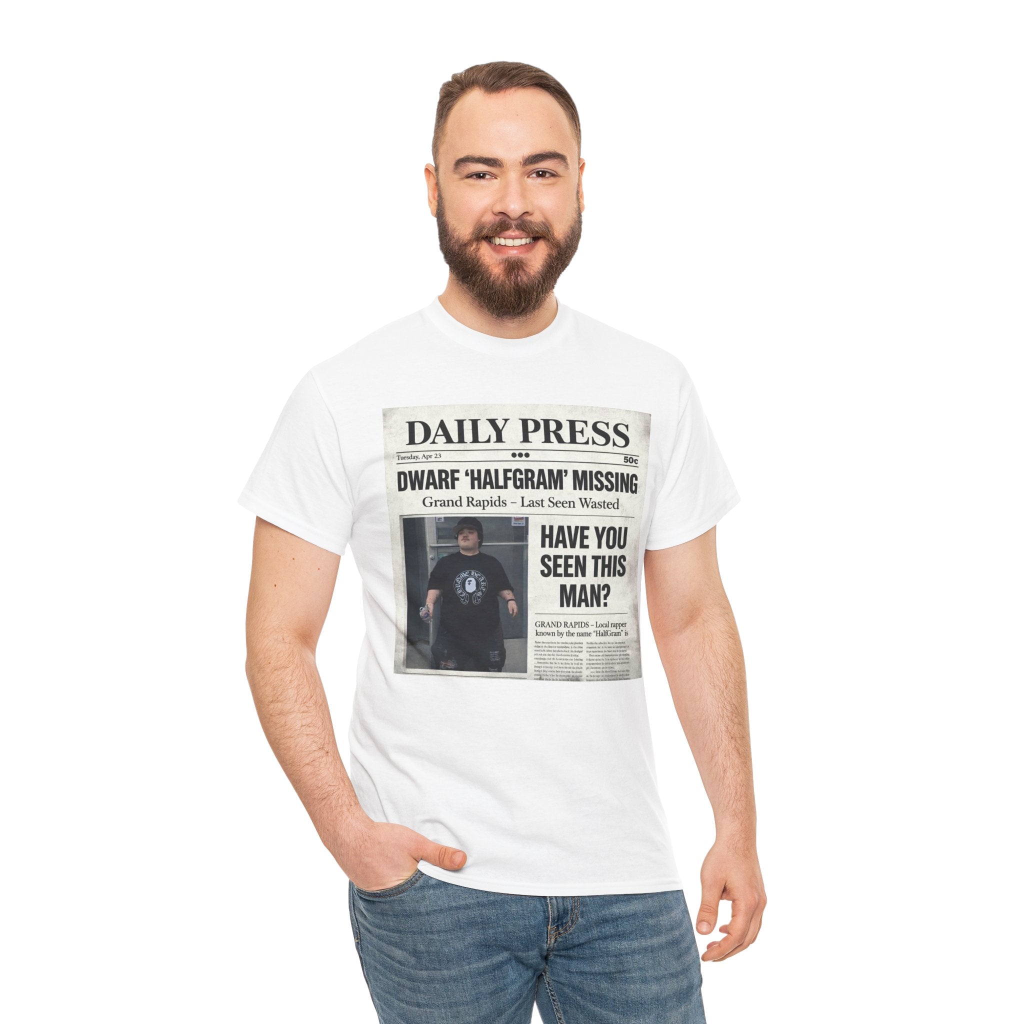 Missing Man 'Have You Seen This Man?' Newspaper Graphic T-Shirt