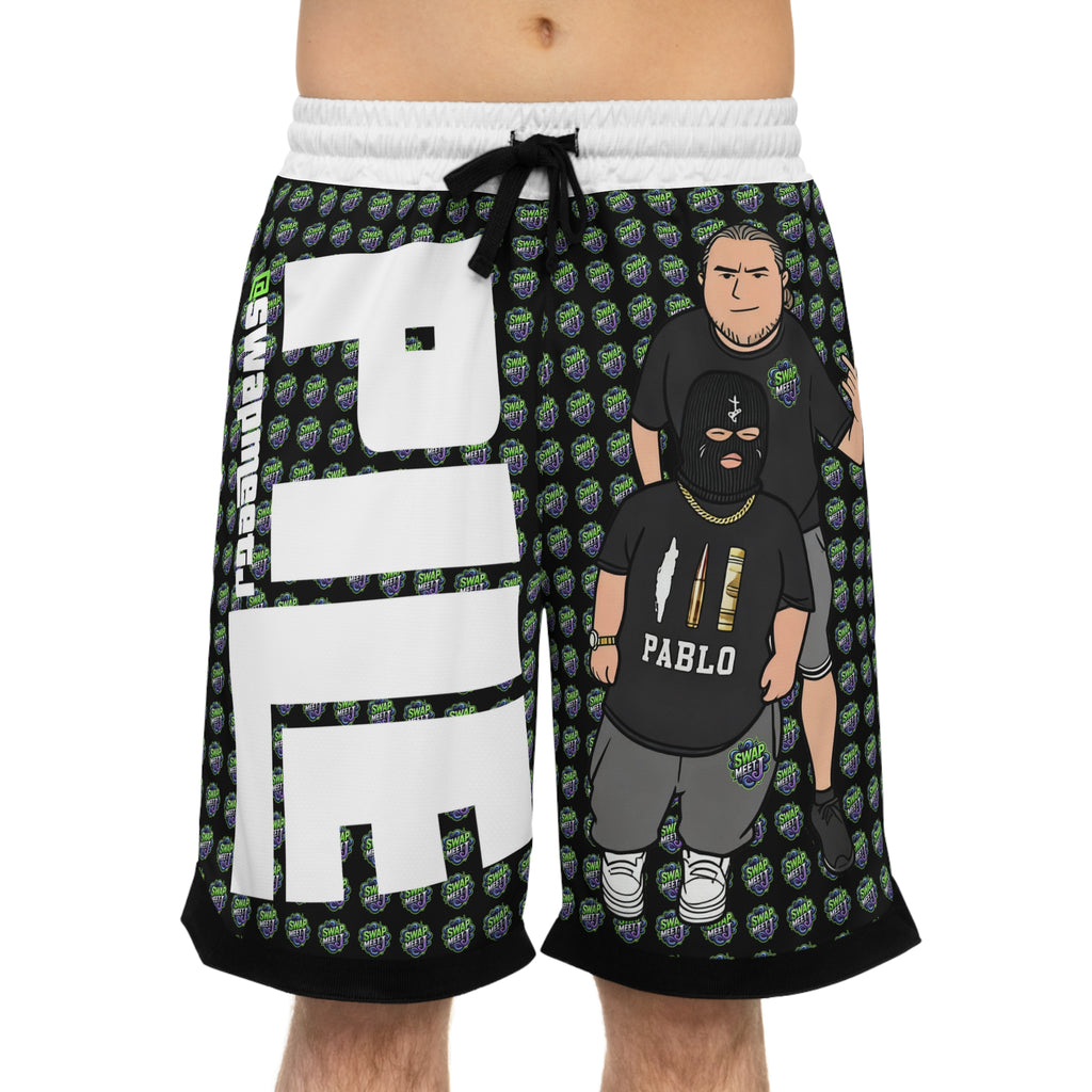Pablo x Pile Graphic Basketball Shorts — All-Over Print Rib Shorts