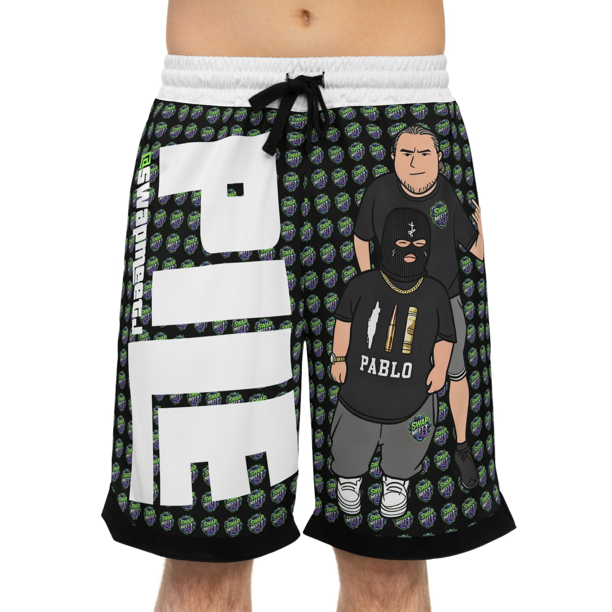 Pablo x Pile Graphic Basketball Shorts — All-Over Print Rib Shorts