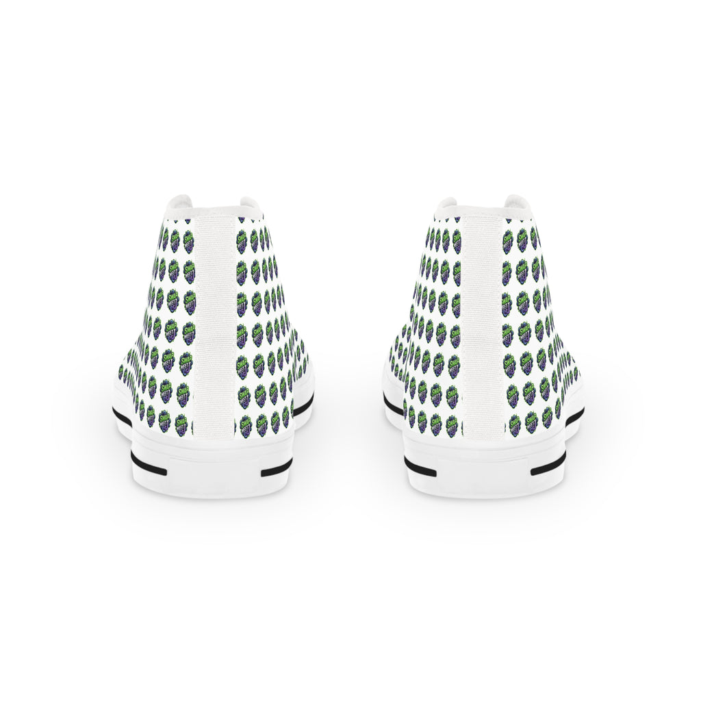 High Top Sneakers — Green Globe Dot Pattern