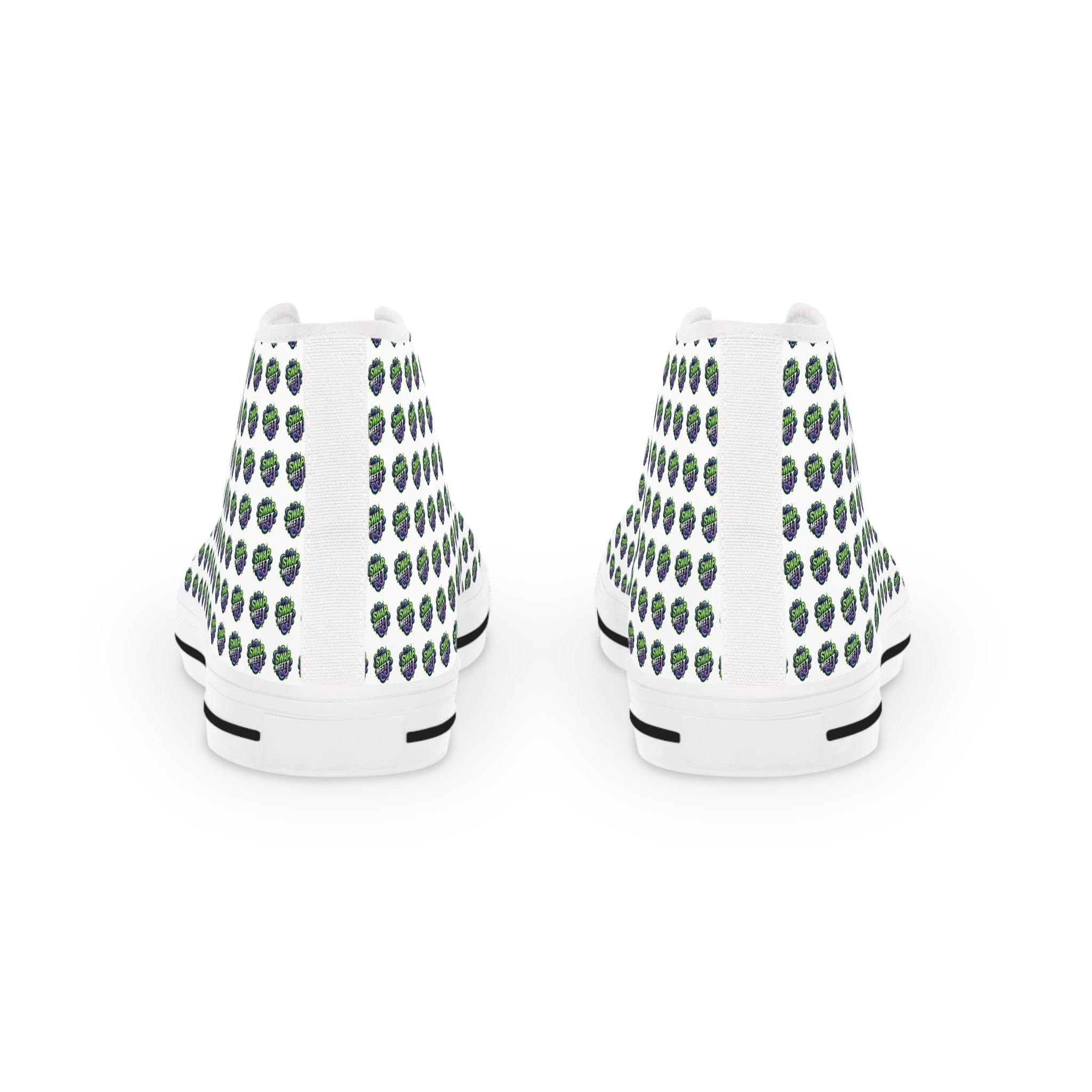 High Top Sneakers — Green Globe Dot Pattern