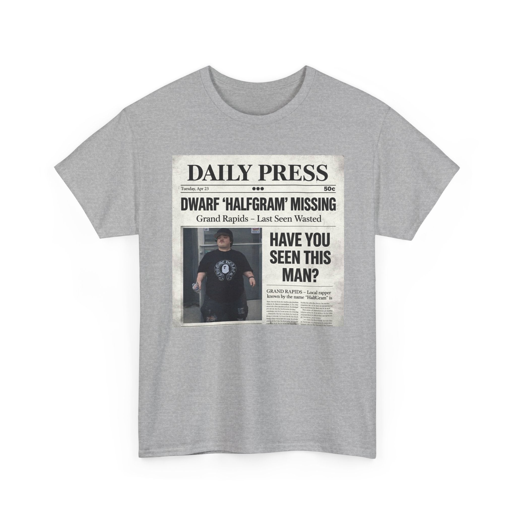 Missing Man 'Have You Seen This Man?' Newspaper Graphic T-Shirt