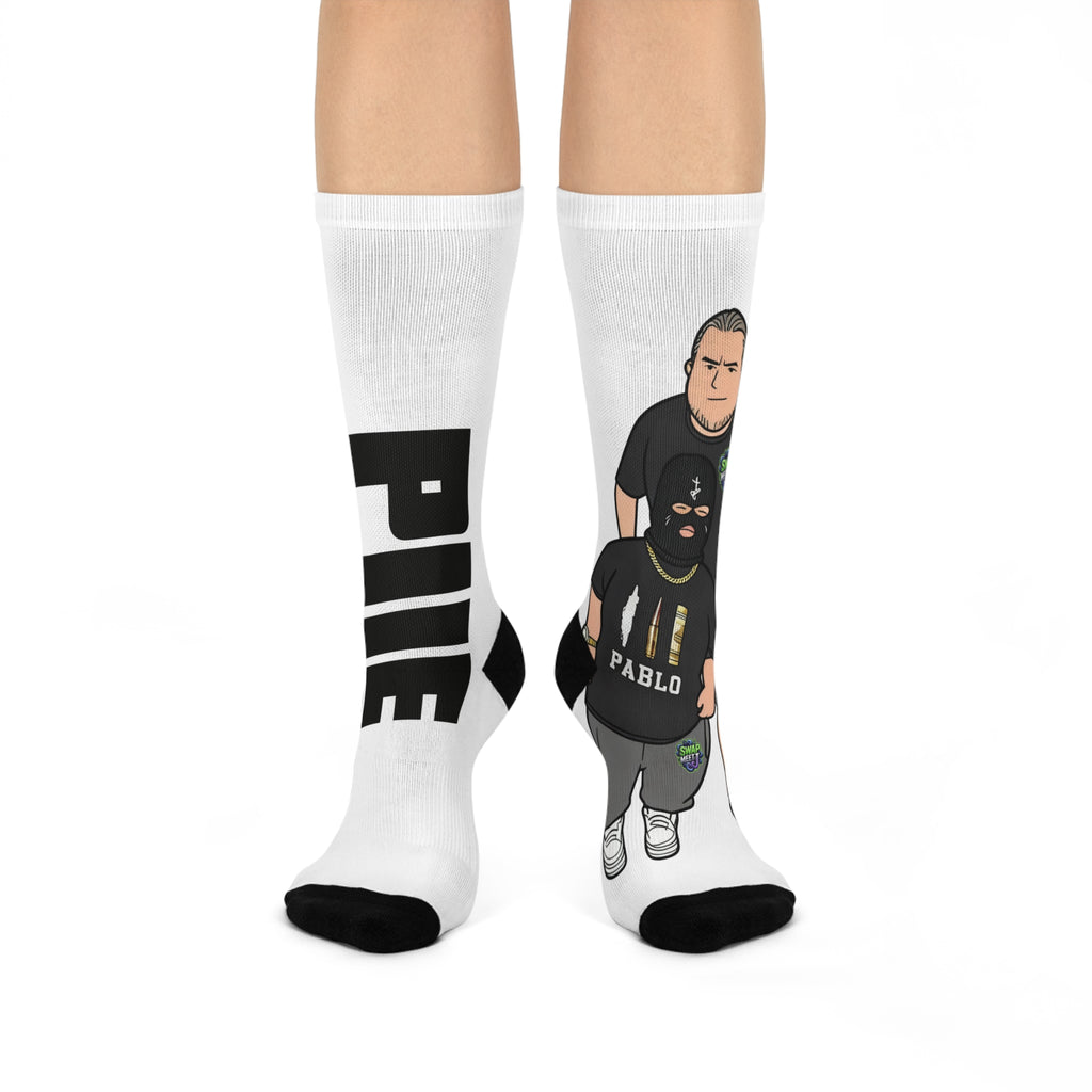 Pablo Cartoon Crew Socks — Cushioned Graphic Athletic Socks