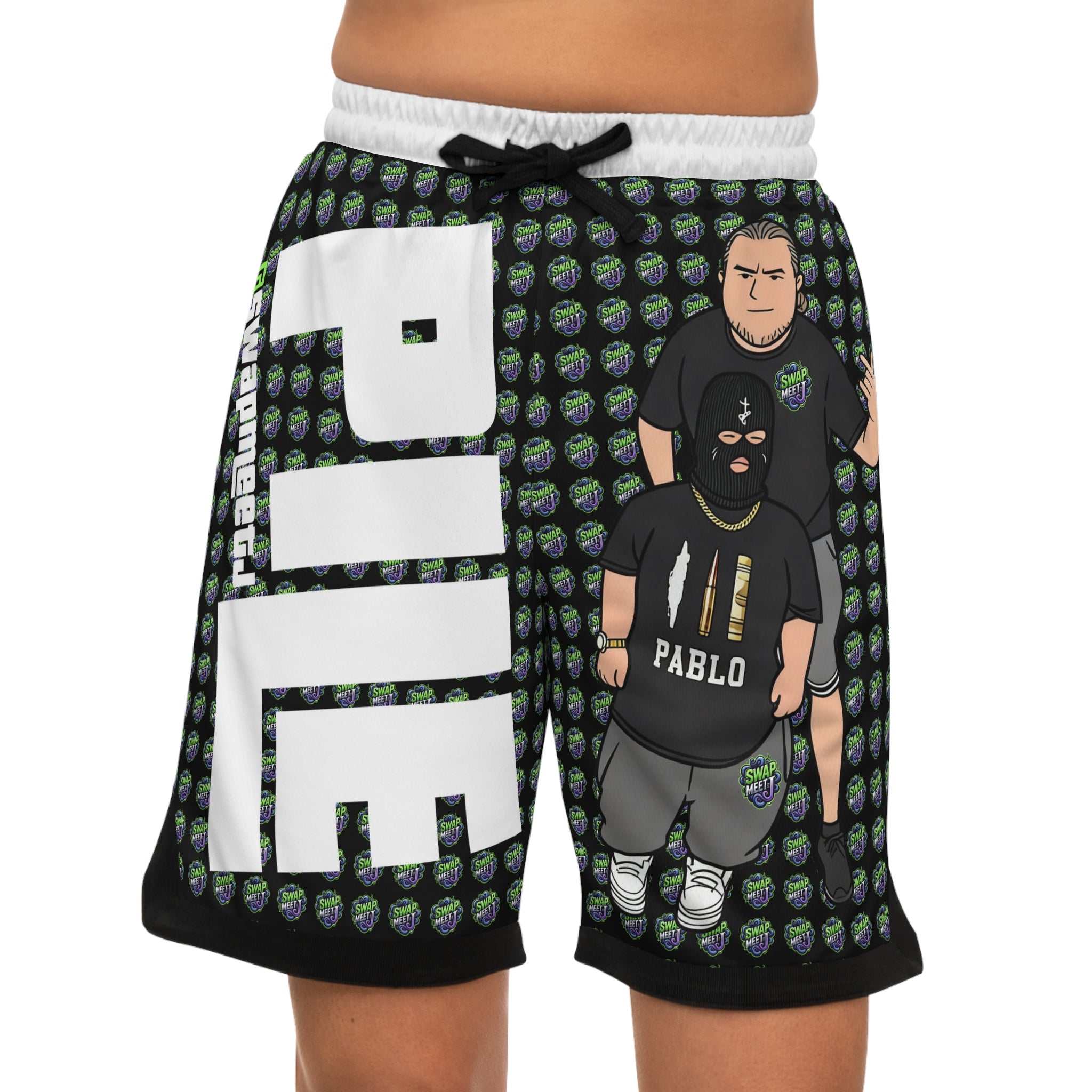 Pablo x Pile Graphic Basketball Shorts — All-Over Print Rib Shorts