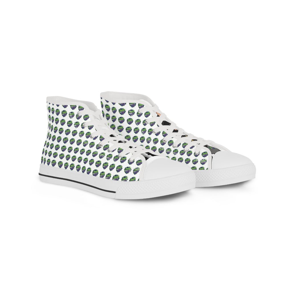 High Top Sneakers — Green Globe Dot Pattern